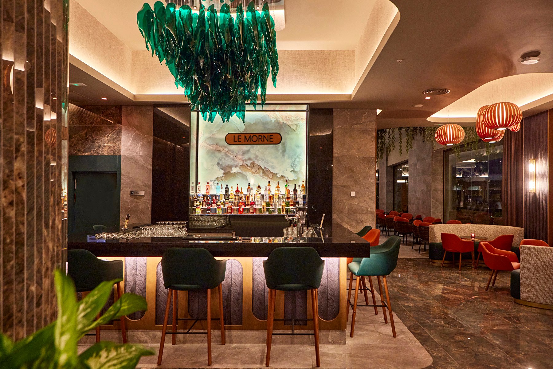 Lobby bar del hotel Riu Palace Mauritius en Isla Mauricio