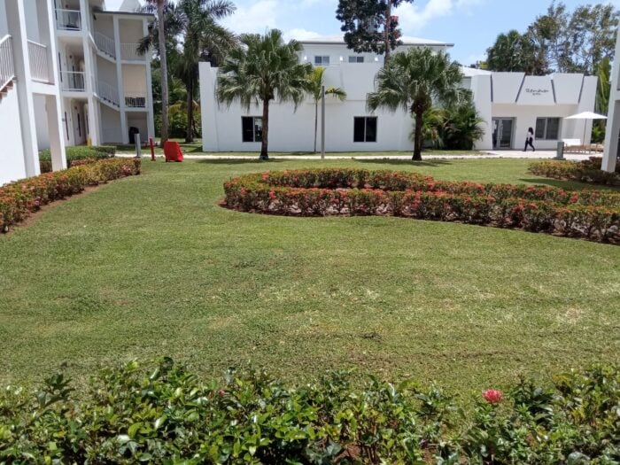 The gardens of the Riu Palace Tropical Bay.