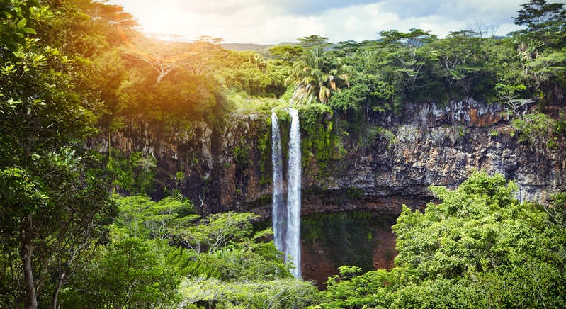 Der Chamarel-Wasserfall, eines der spektakulären Naturwunder von Mauritius