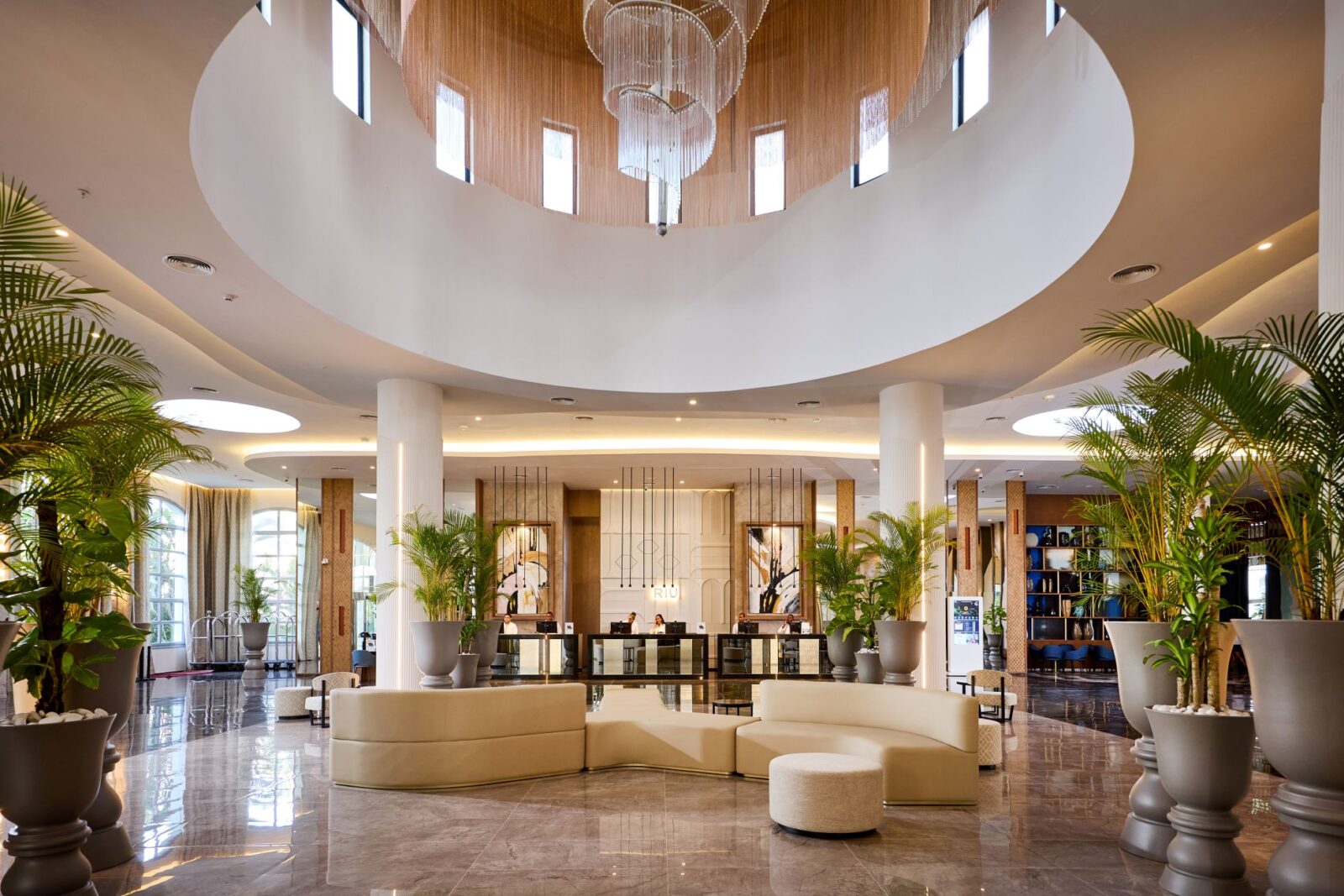 The lobby of the Riu Palace Bavaro after the renovation