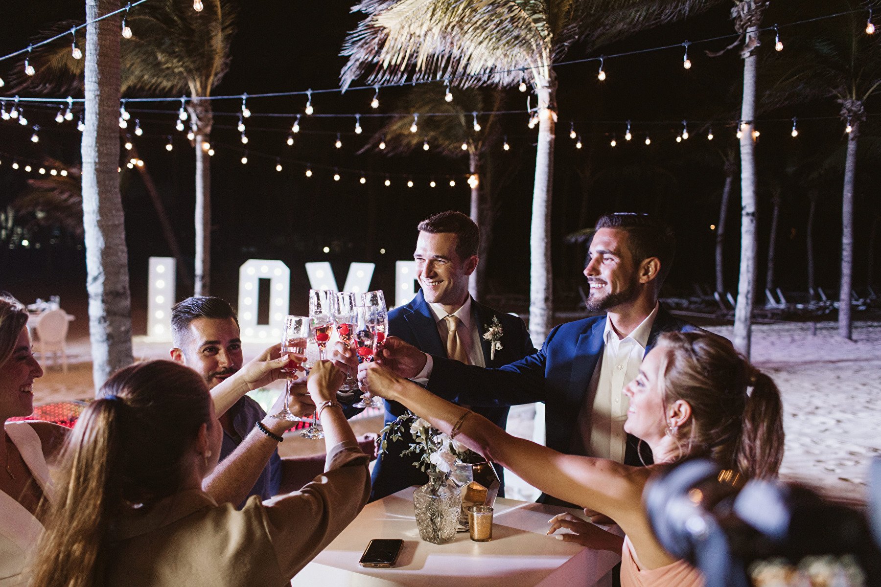 fiesta de boda en la playa