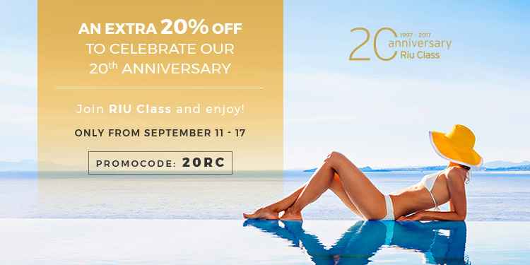 BECOME A RIU CLASS MEMBER AND CELEBRATE OUR 20TH ANNIVERSARY